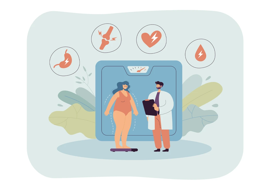 Doctor performing bariatric surgery to help a patient with severe obesity achieve long-term weight loss