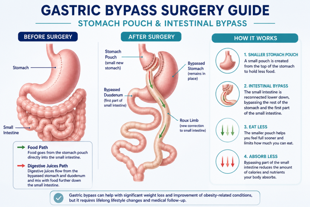 Gastric Bypass Surgery Guide Stomach Pouch & Intestinal Bypass